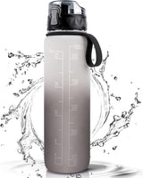 Trinkflasche 1L Sport Wasserflasche [Trinkflasche BPA Frei] Trinkflasche Mit Rutschfest Gummi Grip Geeignet Für Die Fahrrad, Outdoor, Schule, Gym