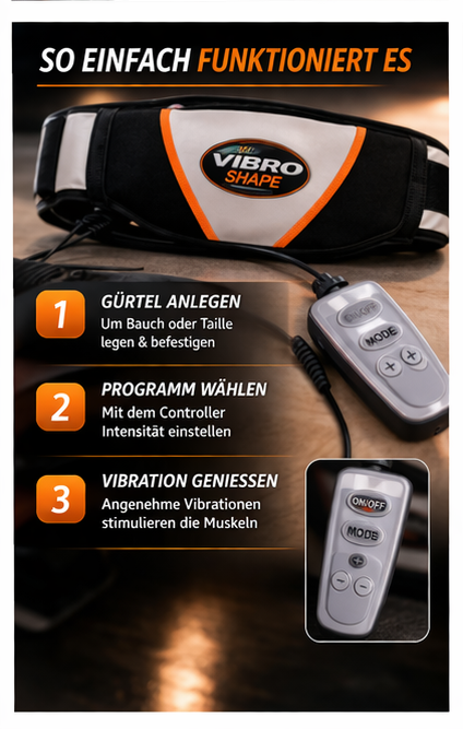 Vibrationsgürtel Bauchtrainer – Abnehmen & Bauchfett reduzieren