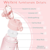 Trinkflasche, 1L Wasserflasche Bpa-Frei, Trinkflasche Sport Auslaufsicher, Sportflasche Mit Zeitmarkierung Für Fitness, Büro, Schule, Yoga, Outdoor