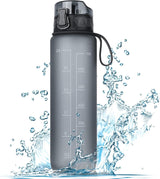 Trinkflasche 1L Sport Wasserflasche [Trinkflasche BPA Frei] Trinkflasche Mit Rutschfest Gummi Grip Geeignet Für Die Fahrrad, Outdoor, Schule, Gym