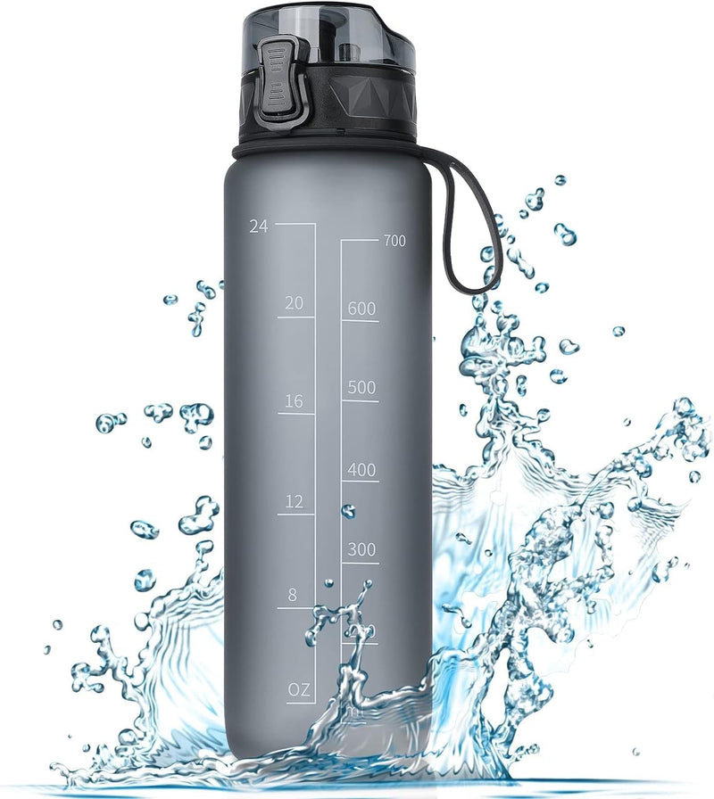 Trinkflasche 1L Sport Wasserflasche [Trinkflasche BPA Frei] Trinkflasche Mit Rutschfest Gummi Grip Geeignet Für Die Fahrrad, Outdoor, Schule, Gym