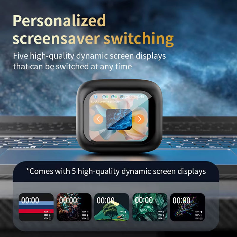 ANC Bluetooth Headset Colour Screen Touch Active Noise Cancellation Bluetooth 5.4 Headset HIFI Stereo Sports Headset Waterproof