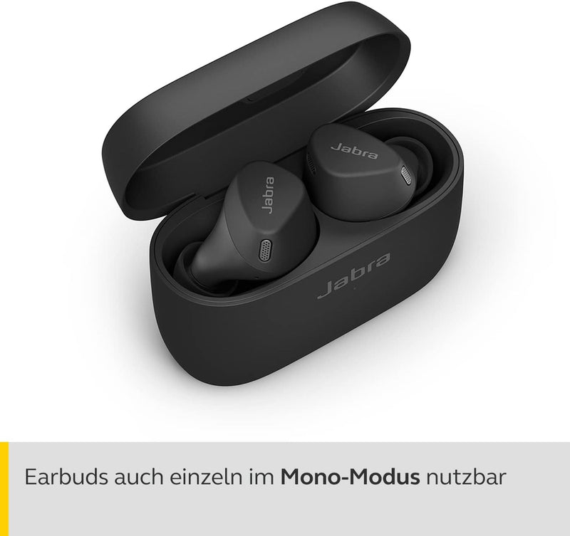 Jabra Elite 4 Active in Ear Bluetooth Earbuds - True Wireless Kopfhörer Mit Sicherem Sitz, 4 Eingebauten Mikrofonen, Aktiver Geräuschunterdrückung Und Anpassbarer Hearthrough Funktion - Schwarz