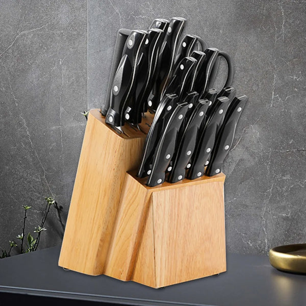 Küchenmesser Set 19-teilig mit Holzblock