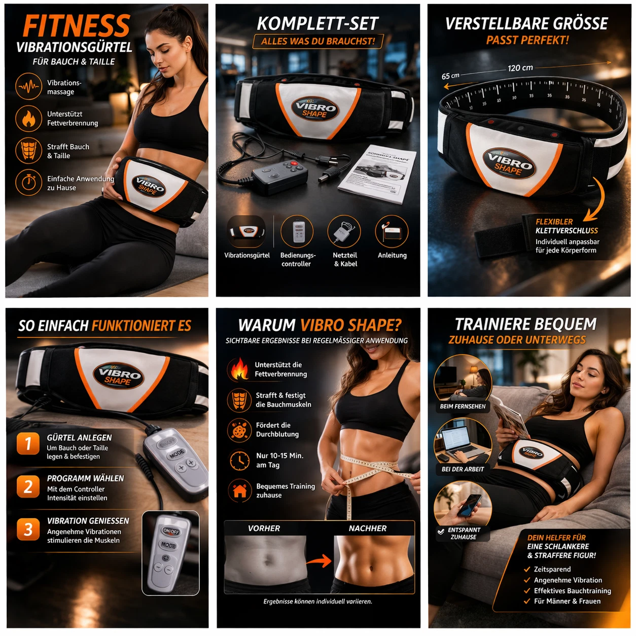 Vibrationsgürtel Bauchtrainer – Abnehmen & Bauchfett reduzieren